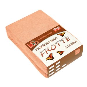 Prześcieradło frotte z gumką 90×200 morelowe 007 KARO 80345 Prześcieradło frotte z gumką 90×200 morelowe 007 KARO 80345