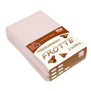 Prześcieradło frotte z gumką 90×200 różowe pudrowe 064 KARO 80319 Prześcieradło frotte z gumką 90×200 różowe pudrowe 064 KARO 80319