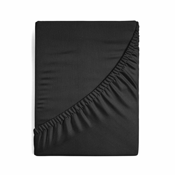 Prześcieradło JERSEY bawełniane czarne 220x200+30 cm 722484