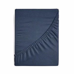 Prześcieradło JERSEY granatowe 220×200 cm z gumką 722503 Prześcieradło JERSEY granatowe 220×200 cm z gumką 722503