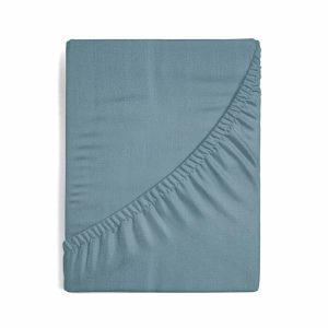 Prześcieradło JERSEY niebieskie 220×200 cm + 30 cm z gumką 411857 Prześcieradło JERSEY niebieskie 220×200 cm + 30 cm z gumką 411857