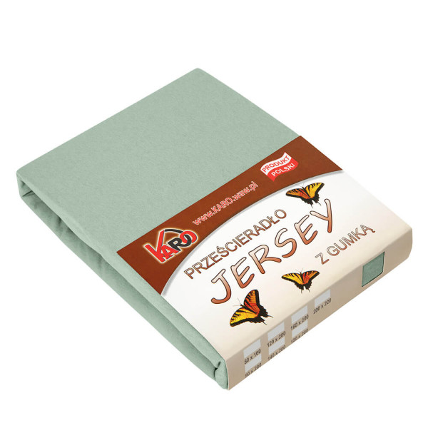 Prześcieradło jersey z gumką 120x200 oliwkowe KARO 211029