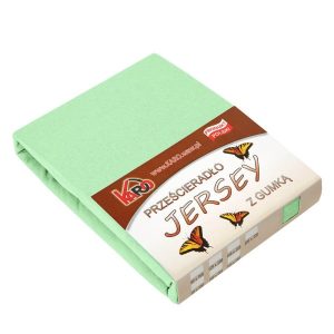 Prześcieradło jersey z gumką 120×200 seledynowe KARO 211107 Prześcieradło jersey z gumką 120×200 seledynowe KARO 211107