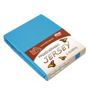 Prześcieradło jersey z gumką 120×200 turkusowe KARO 211023 Prześcieradło jersey z gumką 120×200 turkusowe KARO 211023