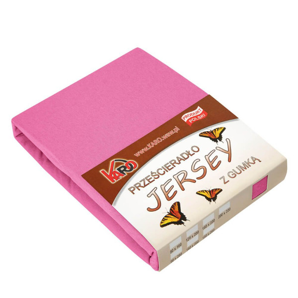 Prześcieradło jersey z gumką 140x200 amarantowe 150g/m2 KARO 84739