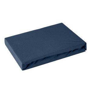 Prześcieradło jersey z gumką 140×200 granatowe 125 g/m2 84940 Prześcieradło jersey z gumką 140×200 granatowe 125 g/m2 84940