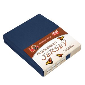 Prześcieradło jersey z gumką 140×200 granatowe 150g/m2 KARO 84702 Prześcieradło jersey z gumką 140×200 granatowe 150g/m2 KARO 84702