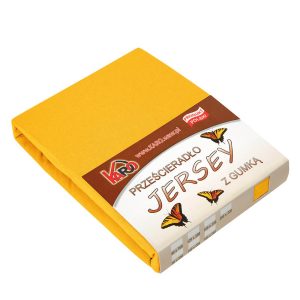 Prześcieradło jersey z gumką 140×200 musztardowe 150g/m2 83847 Prześcieradło jersey z gumką 140×200 musztardowe 150g/m2 83847