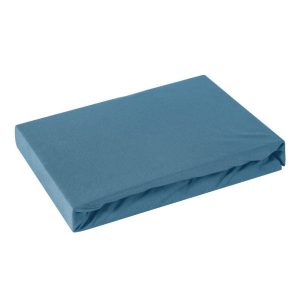 Prześcieradło jersey z gumką 140×200 niebieskie 125 g/m2 84018 Prześcieradło jersey z gumką 140×200 niebieskie 125 g/m2 84018