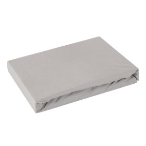 Prześcieradło jersey z gumką 140×200 srebrne 125 g/m2 84758 Prześcieradło jersey z gumką 140×200 srebrne 125 g/m2 84758