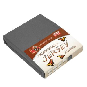 Prześcieradło jersey z gumką 160×200 antracytowe 072 KARO 83663 Prześcieradło jersey z gumką 160×200 antracytowe 072 KARO 83663
