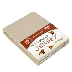 Prześcieradło jersey z gumką 160×200 beżowe cappuccino KARO 773980 Prześcieradło jersey z gumką 160×200 beżowe cappuccino KARO 773980