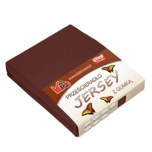 Prześcieradło jersey z gumką 160×200 czekoladowe 042 KARO 84864 Prześcieradło jersey z gumką 160×200 czekoladowe 042 KARO 84864