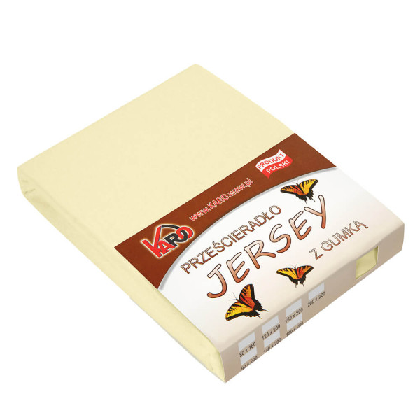 Prześcieradło jersey z gumką 160x200 kremowe 150g/m2 KARO 83666