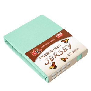 Prześcieradło jersey z gumką 160×200 pistacjowe 014 KARO 83638