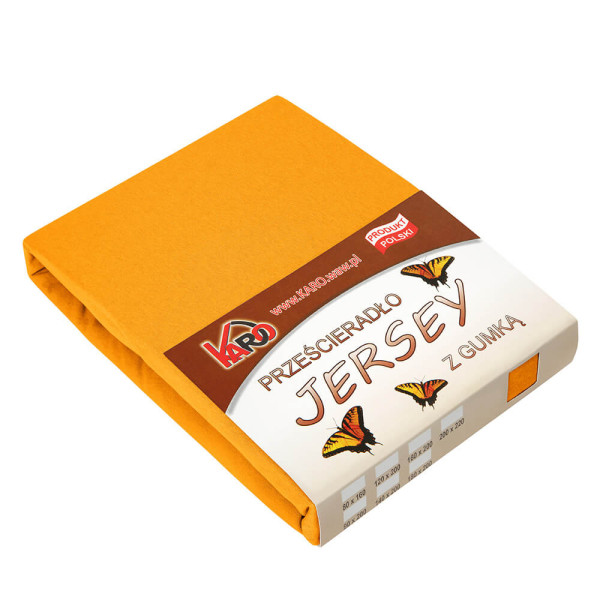 Prześcieradło jersey z gumką 160x200 pomarańczowe 050 KARO 83615