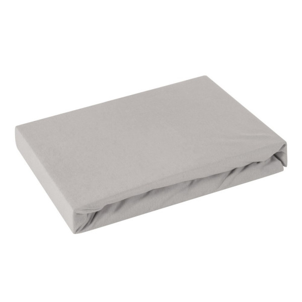 Prześcieradło jersey z gumką 160x200 srebrne 125 g/m2 83965