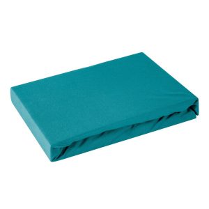 Prześcieradło jersey z gumką 160×200 turkusowe 125 g/m2 84596