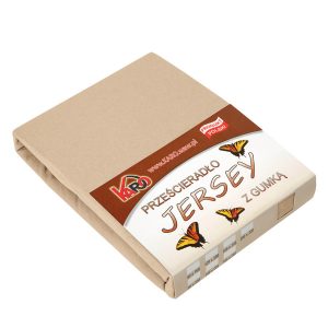Prześcieradło jersey z gumką 160×220 beżowe 009 KARO 84032 Prześcieradło jersey z gumką 160×220 beżowe 009 KARO 84032