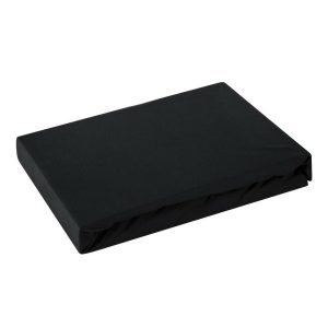 Prześcieradło jersey z gumką 180×200 czarne 125 g/m2 83588 Prześcieradło jersey z gumką 180×200 czarne 125 g/m2 83588