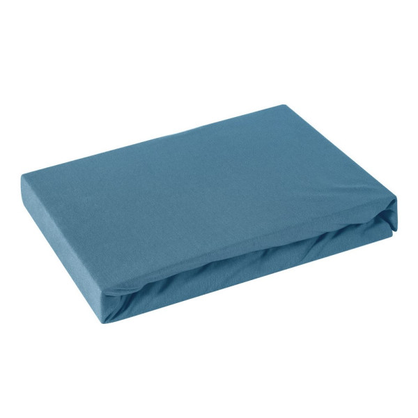 Prześcieradło jersey z gumką 180x200 niebieskie 125 g/m2 84706