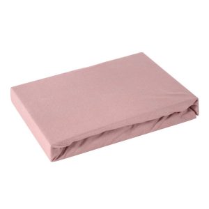 Prześcieradło jersey z gumką 180×200 pudrowe różowe 125 g/m2 83869