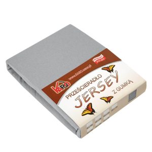 Prześcieradło jersey z gumką 180×200 szare 060 KARO 83732