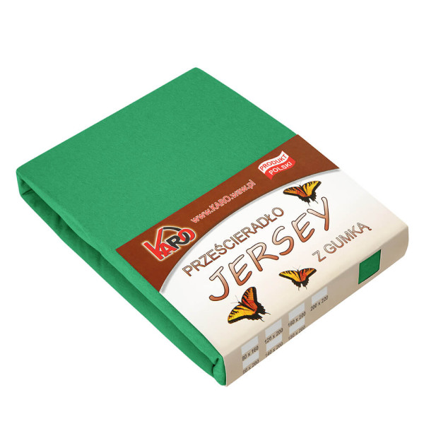 Prześcieradło jersey z gumką 200x200 zielone trawiaste KARO 83986