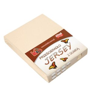 Prześcieradło jersey z gumką 200×220 beżowe jasne 008 KARO 83878 Prześcieradło jersey z gumką 200×220 beżowe jasne 008 KARO 83878