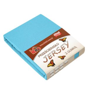 Prześcieradło jersey z gumką 200×220 turkusowe 030 KARO 84742 Prześcieradło jersey z gumką 200×220 turkusowe 030 KARO 84742
