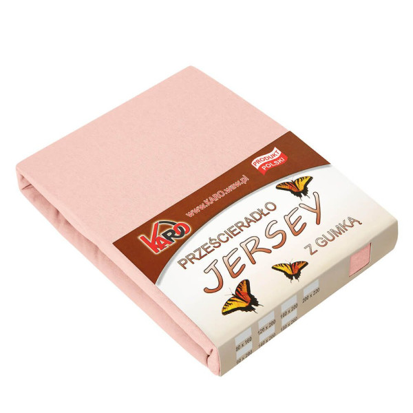 Prześcieradło jersey z gumką 60x120 łososiowe 006 KARO 83679