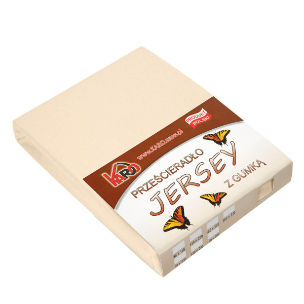 Prześcieradło jersey z gumką 70x140 beżowe jasne 008 KARO 83854