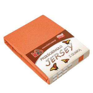Prześcieradło jersey z gumką 70×140 rude terra 025 KARO 84050 Prześcieradło jersey z gumką 70×140 rude terra 025 KARO 84050