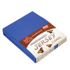 Prześcieradło jersey z gumką 80×160 szafirowe KARO 220126 Prześcieradło jersey z gumką 80×160 szafirowe KARO 220126