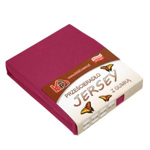 Prześcieradło jersey z gumką 90×200 buraczane 150g/m2 KARO 84722 Prześcieradło jersey z gumką 90×200 buraczane 150g/m2 KARO 84722