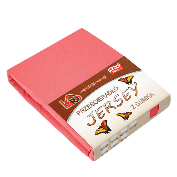 Prześcieradło jersey z gumką 90x200 malinowe 150g/m2 KARO 85031