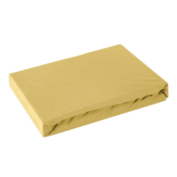 Prześcieradło jersey z gumką 90x200 musztardowe 125 g/m2 84777