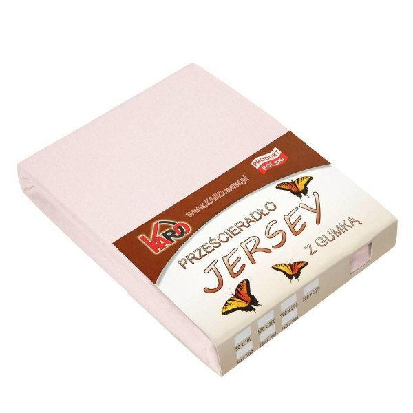 Prześcieradło jersey z gumką 90x200 różowe 150g/m2 KARO 84083
