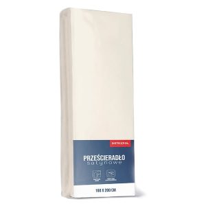 Prześcieradło microsatyna z gumką 160×200 cm ecru 524365