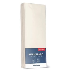 Prześcieradło microsatyna z gumką 220×200 cm ecru 524369
