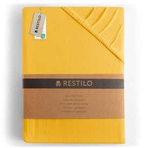 Prześcieradło na gumce AMBER jersey 240×220 żółte DecoKing 896199 Prześcieradło na gumce AMBER jersey 240×220 żółte DecoKing 896199