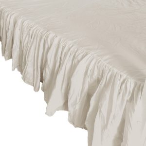Prześcieradło Na Łóżko Bawełniane Z Falbanką 140X200 Cm 473158 Prześcieradło Na Łóżko Bawełniane Z Falbanką 140X200 Cm 473158