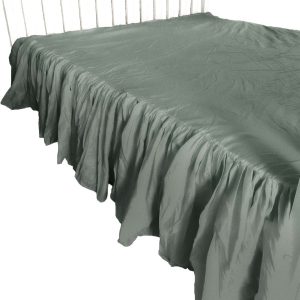 Prześcieradło Na Łóżko Bawełniane Z Falbanką 150X200 Cm 473157 Prześcieradło Na Łóżko Bawełniane Z Falbanką 150X200 Cm 473157