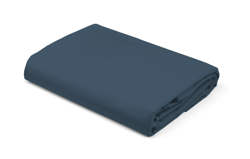 Prześcieradło satynowe z gumką 120x200 denim granatowe jednobarwne Pure 987126
