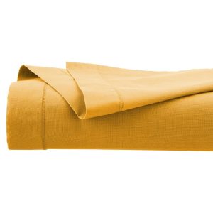 PRZEŚCIERADŁO Z BAWEŁNY 240 x 290 cm w kolorze ochry 519552 PRZEŚCIERADŁO Z BAWEŁNY 240 x 290 cm w kolorze ochry 519552