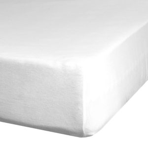 Prześcieradło z gumką 100×200 Gładkie białe na wysoki materac 30 cm 988395 Prześcieradło z gumką 100×200 Gładkie białe na wysoki materac 30 cm 988395