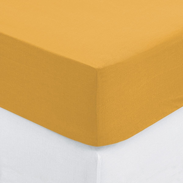PRZEŚCIERADŁO Z GUMKĄ 160x200cm ZAKŁADKA 30cm BAWEŁNA ochra 510362