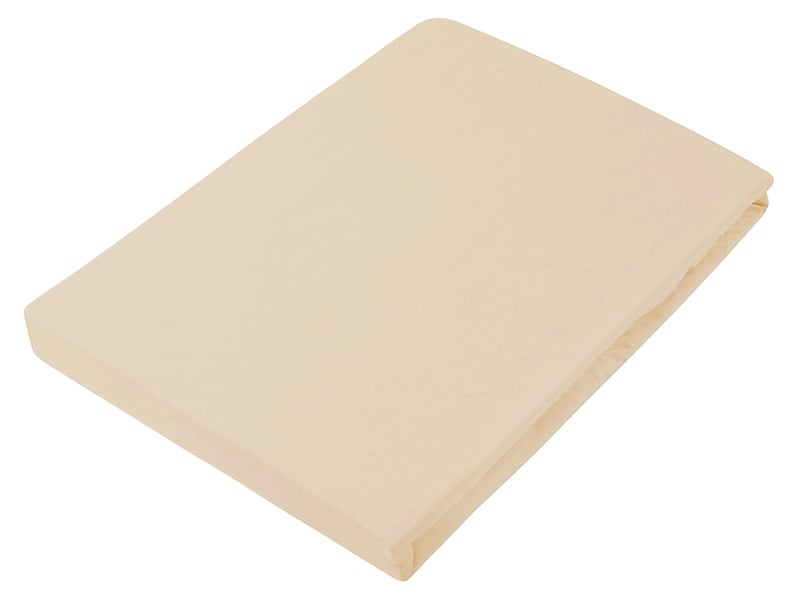 Prześcieradło z gumką Tess jersey 90x200 cm beżowe 35052