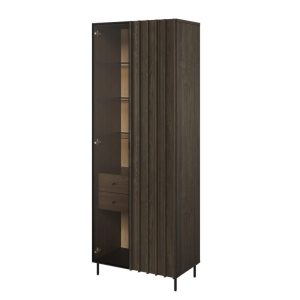 Przeszklona witryna dwudrzwiowa PIEMONTE z szufladami oraz oświetleniem LED 787640 Przeszklona witryna dwudrzwiowa PIEMONTE z szufladami oraz oświetleniem LED 787640