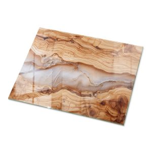 Przezroczysty blat szklany 80×60 Szyba hartowana Drewno żywica Tulup 1022105